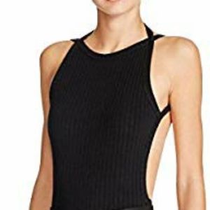 ⭐Aqua open back black bodysuit L nwt⭐
